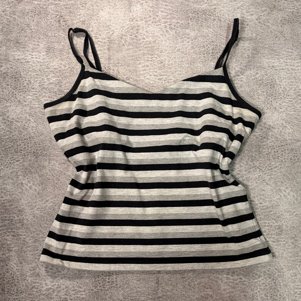 Y2k Grey Striped Cami Top